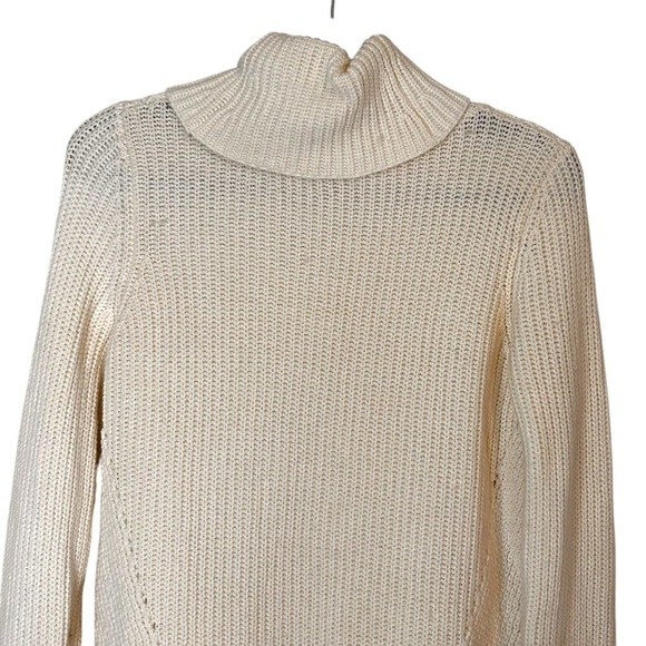 Anthropologie Moth Women's Cream High Low Turtleneck Sweater- Medium - Picture 8 of 13